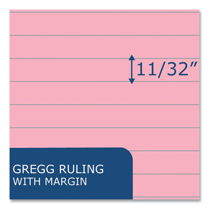 EnviroShades Steno Pad, White Cover, Gregg Rule, (80) Pink 6 x 9 Sheets, 24/Carton