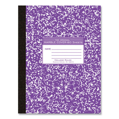 Flexible Cover Marble Composition Book, Medium/College Rule, Randomly Assorted Cover Colors, (80) 10.25 x 7.88 Sheets, 48/CT