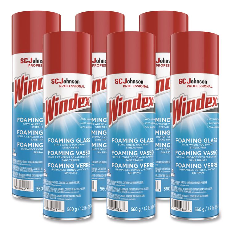 Foaming Glass Cleaner, 20 oz Aerosol Spray, 6/Carton