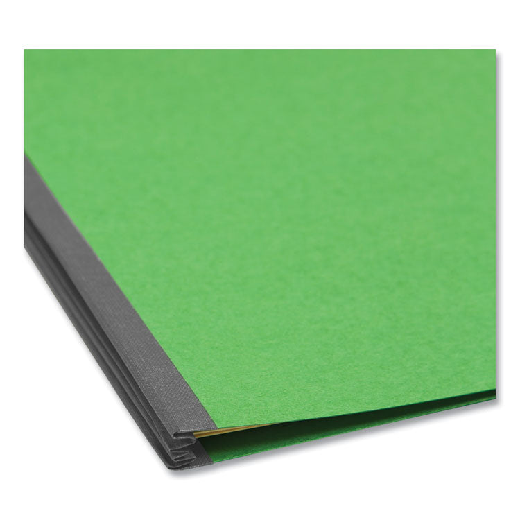 Colored Top Tab Classification Folders, 2/5-Cut Tab, Expands 2", 1 Divider, 4 SafeSHIELD Fasteners, Letter Size, Green, 10/BX