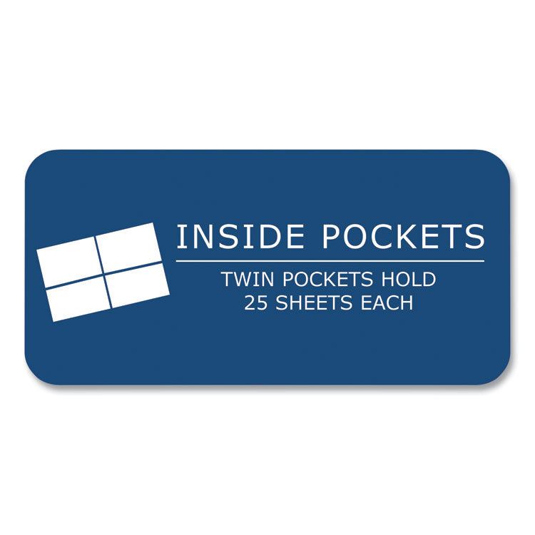 Pocket Folder with Prongs, Accommodates (100) 11 x 8.5 Sheets, Dark Blue, 250/Carton