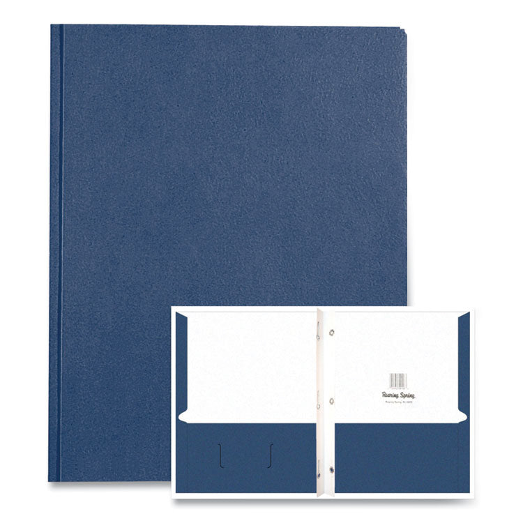 Pocket Folder with Prongs, Accommodates (100) 11 x 8.5 Sheets, Dark Blue, 250/Carton