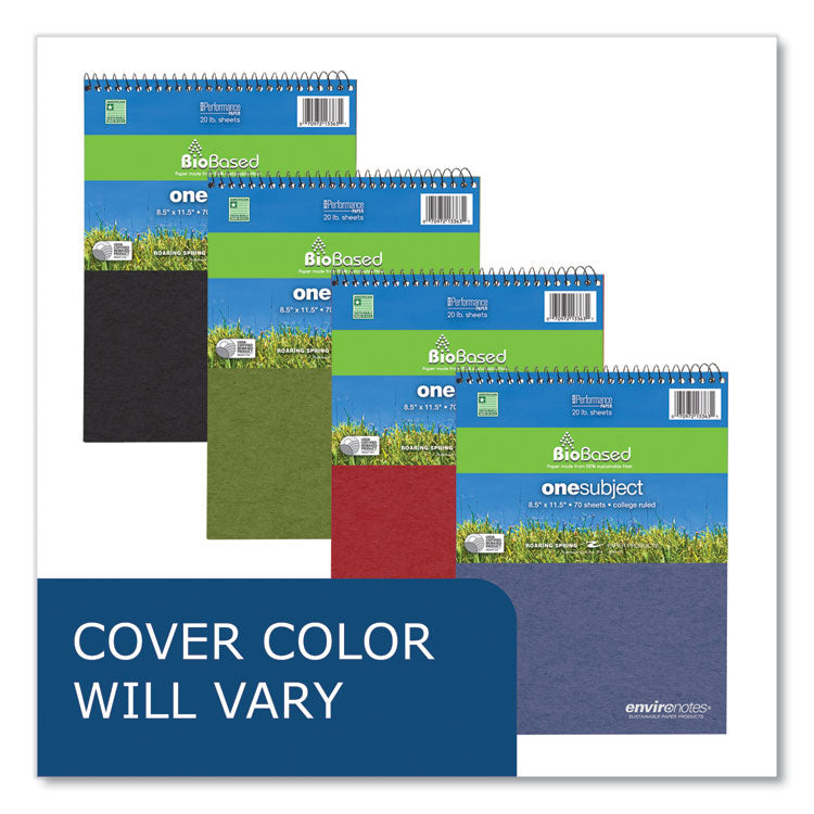 Earthtones BioBased Paper Wirebound Notepad, Randomly Assorted Cover Colors, Medium/College Rule, (70) 8.5 x 11 Sheets, 24/CT
