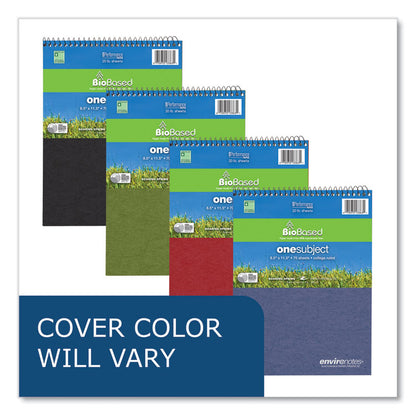 Earthtones BioBased Paper Wirebound Notepad, Randomly Assorted Cover Colors, Medium/College Rule, (70) 8.5 x 11 Sheets, 24/CT