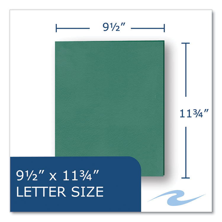 Pocket Folder, Accommodates (50) 11 x 8.5 Sheets, Green, 250/Carton