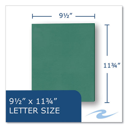 Pocket Folder, Accommodates (50) 11 x 8.5 Sheets, Green, 250/Carton