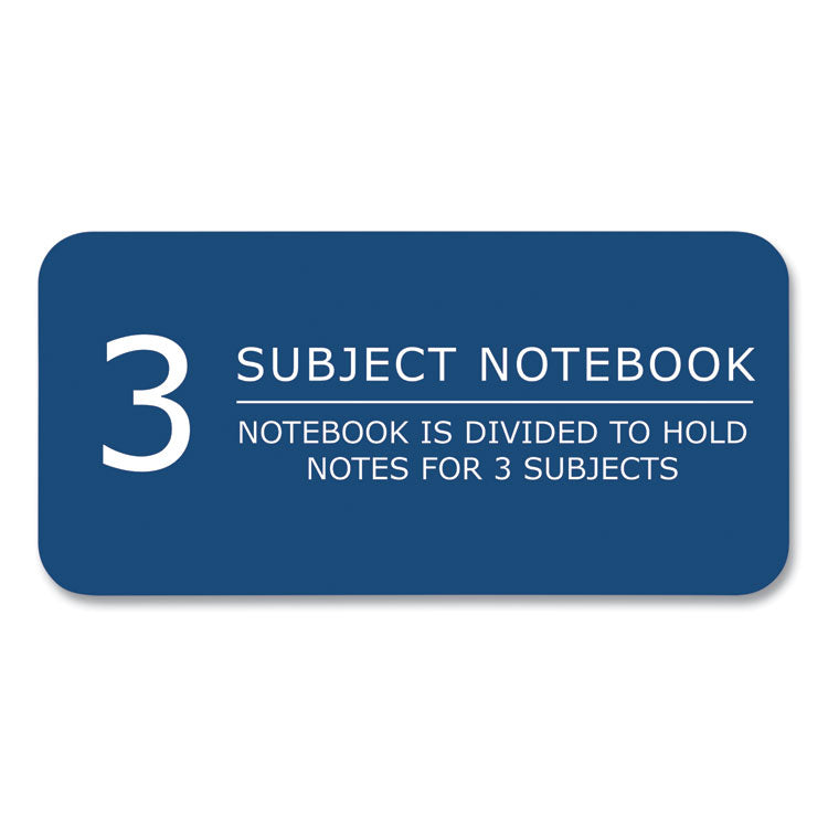 Earthtones BioBased Paper Notebook, 3-Subject, College Rule, Randomly Assorted Cover Colors, (120) 11 x 9 Sheets, 24/Carton