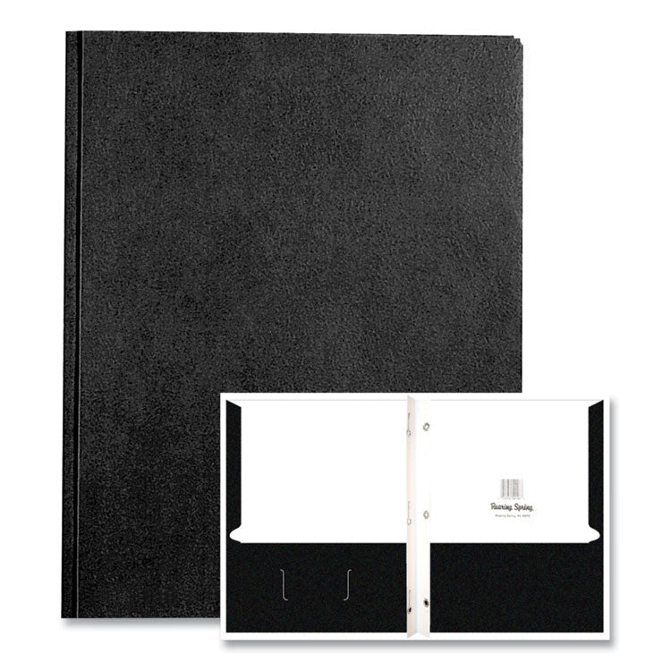 Pocket Folder with Prongs, Accommodates (100) 11 x 8.5 Sheets, Black, 250/Carton