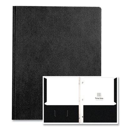Pocket Folder with Prongs, Accommodates (100) 11 x 8.5 Sheets, Black, 250/Carton
