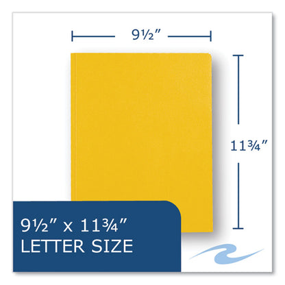 Pocket Folder with Prongs, Accommodates (100) 11 x 8.5 Sheets, Yellow, 250/Carton