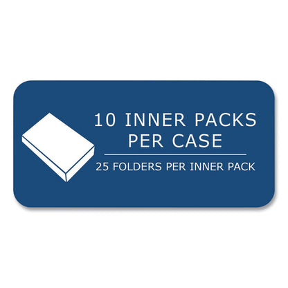 Pocket Folder with Prongs, Accommodates (100) 11 x 8.5 Sheets, Black, 250/Carton