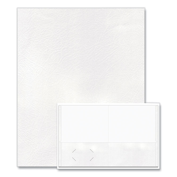 Pocket Folder, Accommodates (50) 11 x 8.5 Sheets, White, 250/Carton