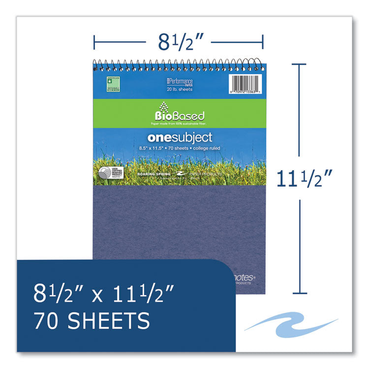 Earthtones BioBased Paper Wirebound Notepad, Randomly Assorted Cover Colors, Medium/College Rule, (70) 8.5 x 11 Sheets, 24/CT
