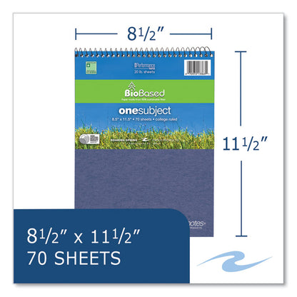 Earthtones BioBased Paper Wirebound Notepad, Randomly Assorted Cover Colors, Medium/College Rule, (70) 8.5 x 11 Sheets, 24/CT