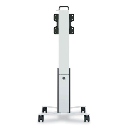 Mobile TV Cart COWORKSATION, Engineered Wood, 3 Shelves, Supports 40 lb, 22.5" x 22.6" x 50.89", White