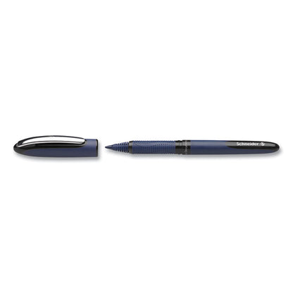 One Business Rollerball Pen, Stick, Fine 0.6 mm, Black Ink, Dark Blue/Black Barrel, 10/Box