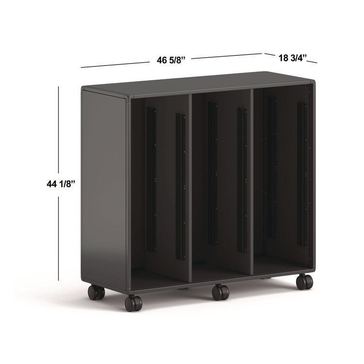 Class-ifi Tote Storage Cabinet, Three-Wide, 46.63" x 18.75" x 44.13", Charcoal Gray