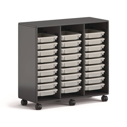 Class-ifi Tote Storage Cabinet, Three-Wide, 46.63" x 18.75" x 44.13", Charcoal Gray