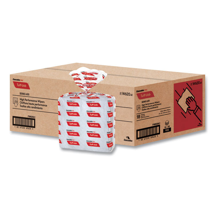 Tuff-Job S600 High Performance Wipers, 12 x 13, 50/Bag, 18 Bags/Carton