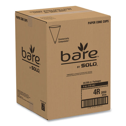 Cone Water Cups, Chipboard Box Inner Packaging, ProPlanet Seal, 4 oz, Paper, White, 200/Bag, 25 Bags/Carton