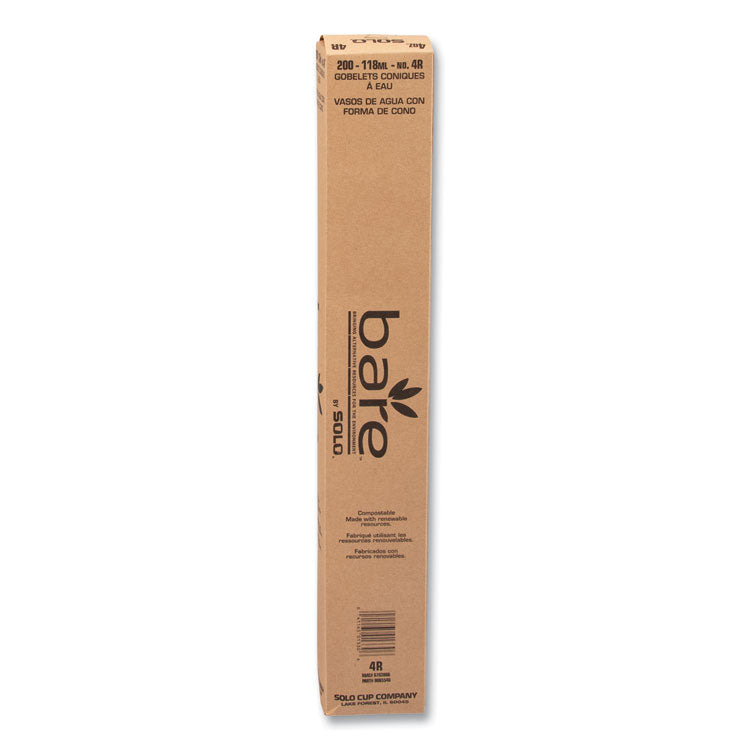 Cone Water Cups, Chipboard Box Inner Packaging, ProPlanet Seal, 4 oz, Paper, White, 200/Bag, 25 Bags/Carton