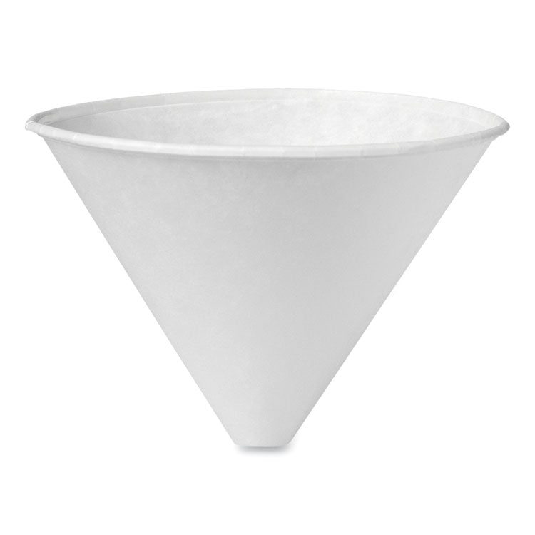 Bare Eco-Forward Treated Paper Funnel Cups, ProPlanet Seal, 6 oz, White, 250/Bag, 10/Carton