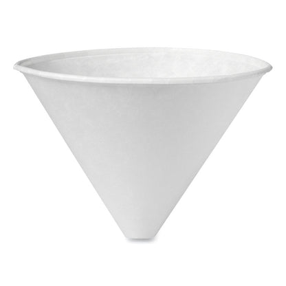 Bare Eco-Forward Treated Paper Funnel Cups, ProPlanet Seal, 6 oz, White, 250/Bag, 10/Carton