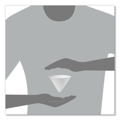 Bare Eco-Forward Treated Paper Funnel Cups, ProPlanet Seal, 6 oz, White, 250/Bag, 10/Carton