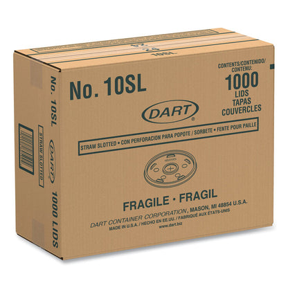 Plastic Cold Cup Lids, Fits 10 oz Cold Cups, Translucent, 100/Pack, 10 Packs/Carton