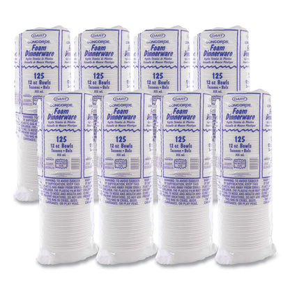 Concorde Foam Bowl, 10, 12 oz, White, 125/Pack, 8 Packs/Carton