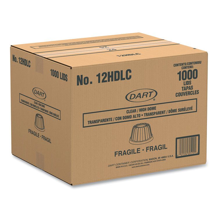 Dome-Top Sundae/Cold Cup Lids, Fits 6 oz/8 oz/12 oz Cold Cups, Plastic, Clear, 50/Pack, 20 Packs/Carton