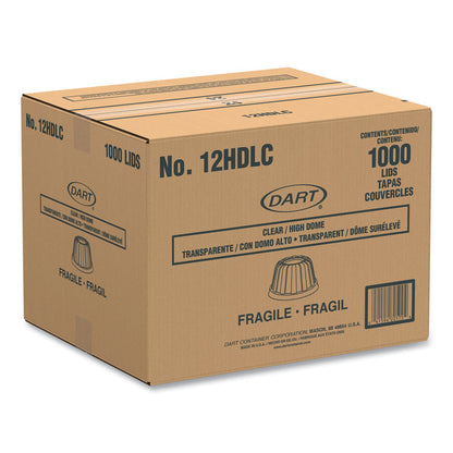Dome-Top Sundae/Cold Cup Lids, Fits 6 oz/8 oz/12 oz Cold Cups, Plastic, Clear, 50/Pack, 20 Packs/Carton