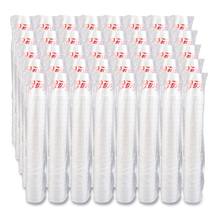 Coca-Cola Foam Cups, 16 oz, White/Red, 25/Bag, 40 Bags/Carton