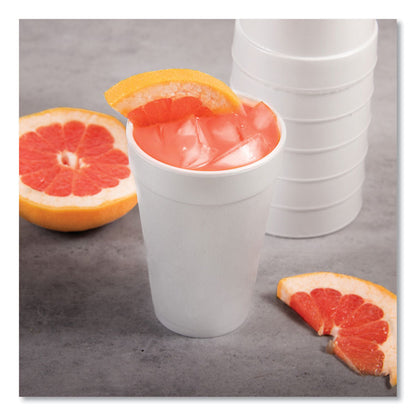 Foam Drink Cups, 16 oz, White, 20/Bag, 25 Bags/Carton
