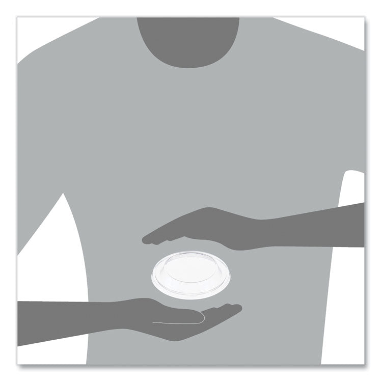 Plastic Dome Lid, Fits 5 oz to 32 oz Hot Cups/Containers, Clear, 100/Pack, 10 Packs/Carton