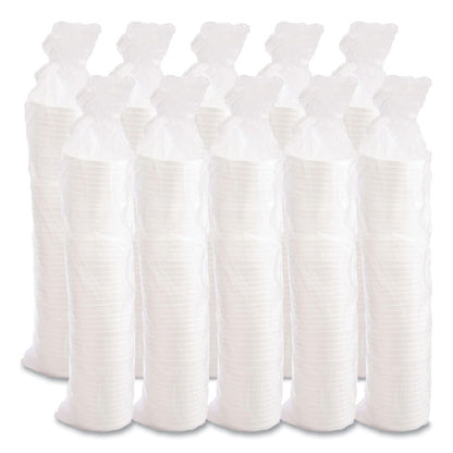 Vented Foam Lids, Fits 6 oz to 32 oz Hot Cups, White, 50/Pack, 10 Packs/Carton