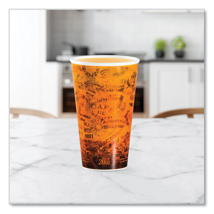 Fusion Escape Foam Hot/Cold Cups, 20 oz, Brown/Black, 500/Carton