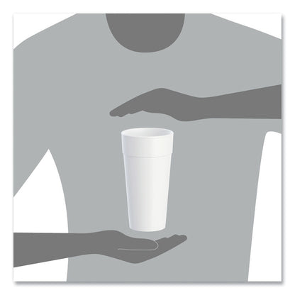 Foam Drink Cups, Hot/Cold, 24 oz, White, 25/Bag, 20 Bags/Carton