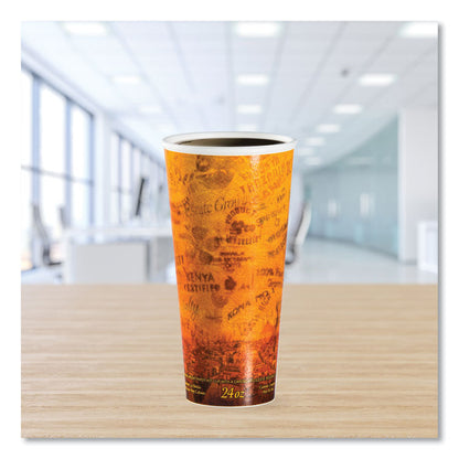Fusion Escape Foam Hot/Cold Cups, 24 oz, Brown/Black, 500/Carton