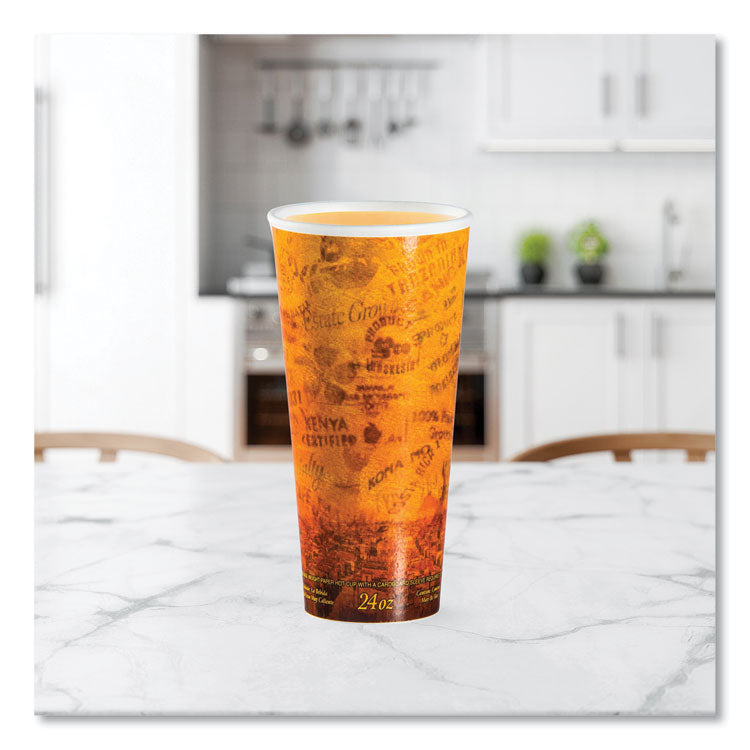 Fusion Escape Foam Hot/Cold Cups, 24 oz, Brown/Black, 500/Carton