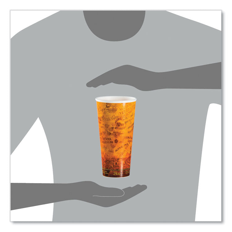 Fusion Escape Foam Hot/Cold Cups, 24 oz, Brown/Black, 500/Carton