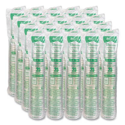 Ultra Clear Pedestal PET Cups, 32 oz, Plastic, Clear, 25/Bag, 20 Bags/Carton