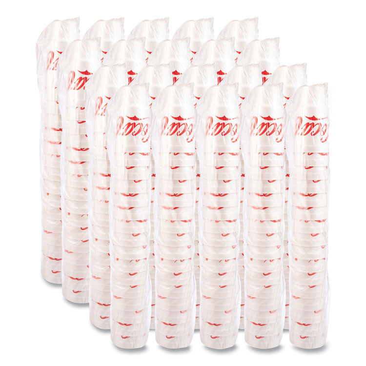 Coca-Cola Foam Cups, 44 oz, White/Red, 20/Bag, 15 Bags/Carton