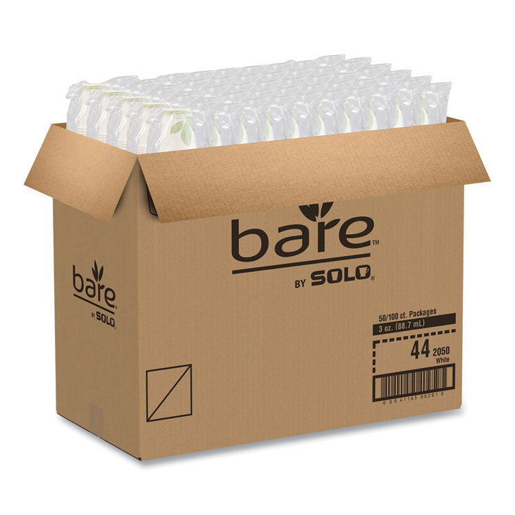 Bare Eco-Forward Treated Paper Cold Cups, ProPlanet Seal, 3 oz, Bare Design, 100/Sleeve, 50 Sleeves/Carton