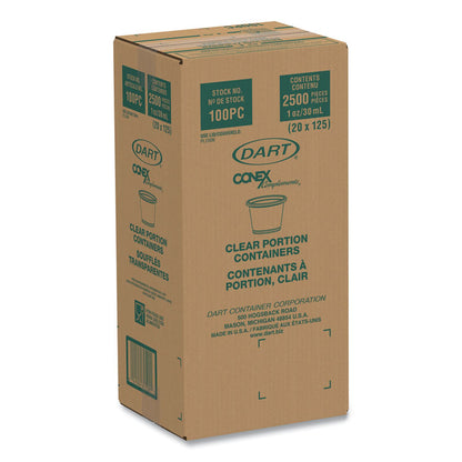 Conex Complements Portion/Medicine Cups, 1 oz, Plastic, Clear, 125/Bag, 20 Bags/Carton