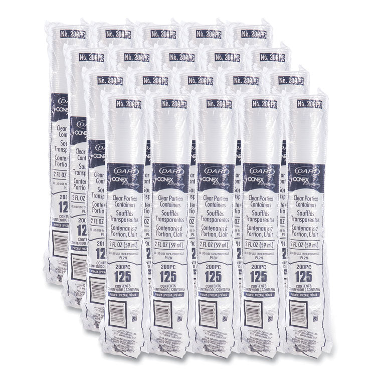 Conex Complements Portion/Medicine Cups, 2 oz, Plastic, Clear, 125/Bag, 20 Bags/Carton