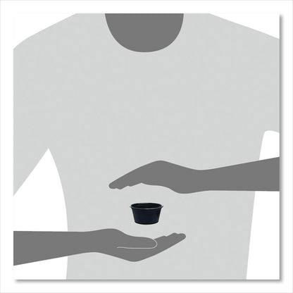 Conex Complements Portion/Medicine Cups, 2 oz, Plastic, Black, 125/Bag, 20 Bags/Carton