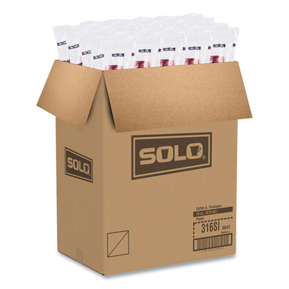 Paper Hot Drink Cups in Bistro Design, 16 oz, Maroon, 50/Pack