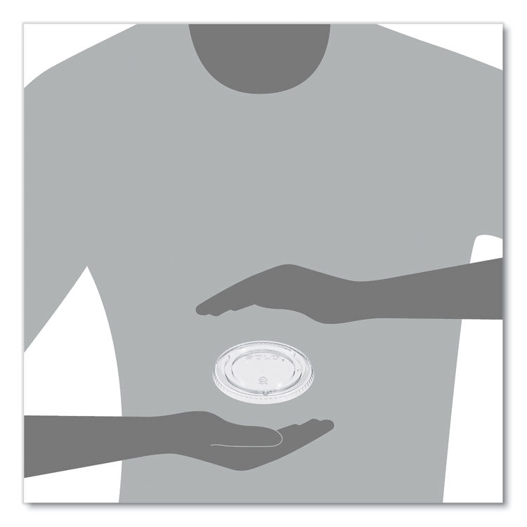 PETE Plastic Flat Cold Cup Lids, Fits 12 oz to 24 oz Cold Cups, Clear, 1,000/Carton