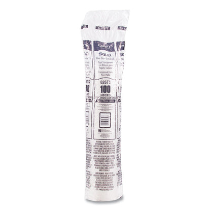 PETE Flat Straw-Slot Cold Cup Lids, Fits 16 oz to 24 oz Cold Cups, Plastic, Clear, 100/Pack, 10 Packs/Carton